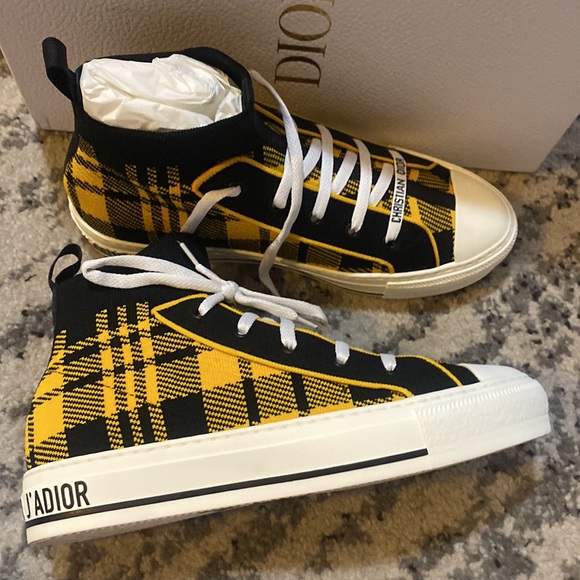 Dior WALK'N'DIOR SNEAKER Yellow and Black Check'n'Dior Technical Mesh - Picture 7 of 11